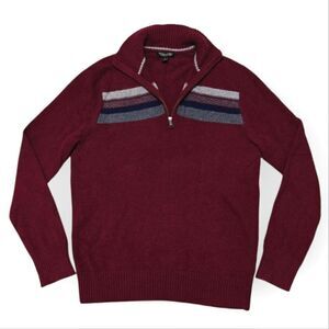 Banana Republic Italian Yarn Wool blend burgundy quarter zip sweater size M